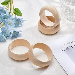 未完成の天然木の腕輪  多面カット  diyウッドクラフト  バリーウッド  内径：2-3/4インチ（6.9cm）&nbsp;BJEW-WH0015-01