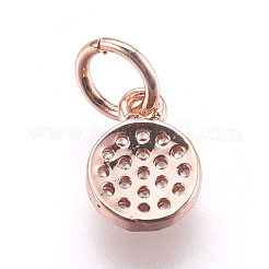 Brass Micro Pave Cubic Zirconia Charms&nbsp;ZIRC-E152-17RG-RS