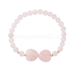 Natural Rose Quartz Beaded Stretch Bracelets for Women&nbsp;BJEW-TA00622