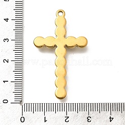 304ステンレスペンダント  ラインストーン付き  イオンプレーティング（ip）  クロス  18KGP本金メッキ  43x25x4mm  穴：1.8mm&nbsp;STAS-E545-06G