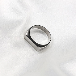男性用長方形304ステンレススチール指輪  ステンレス鋼色  usサイズ8（18.1mm）&nbsp;FS-WGDBD74-06