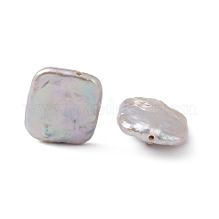 バロック天然ケシパールビーズ  長方形  貝殻色  15~16x13.5~15x4~6mm  穴：0.8mm&nbsp;LS-PEAR-N020-K07