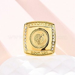 304 Stainless Steel and Rhinestone Finger Rings for Women&nbsp;RJEW-B121-03B-G