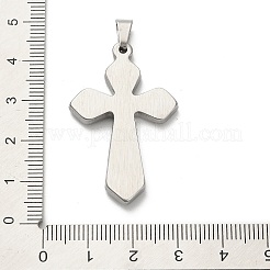 ラインストーン付き304ステンレススチールチャーム  クロス  ステンレス鋼色  40x25.5x4mm  穴：7x3.5mm&nbsp;STAS-Q343-16P