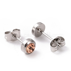 Rhinestone Column Stud Earrings&nbsp;EJEW-H357-04P-03