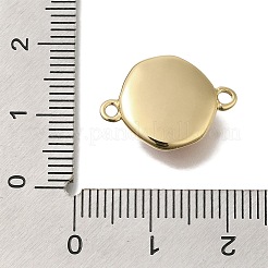 天然カーネリアン（染色・加熱）フラットラウンドリンクコネクタチャーム  質感のある真鍮の金具付き  18KGP本金メッキ  18.5x13x5.5mm  穴：1.6mm&nbsp;KK-K388-04G