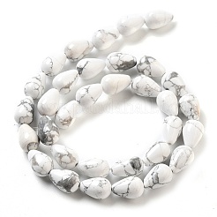 天然石ハウライトビーズ連売り  ティアドロップ  12x8mm  穴：1.2mm  約33~34個/連  15.16~16.54''（38.5~42センチメートル）&nbsp;G-B106-A26-02