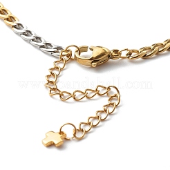 Two Tone 304 Stainless Steel Curb Chain Necklaces&nbsp;NJEW-JN03541