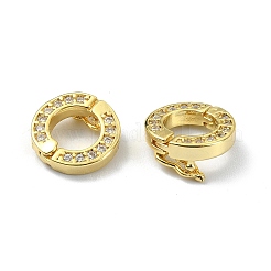 Brass Crystal Rhinestone Twister Clasps&nbsp;KK-P232-03A-G