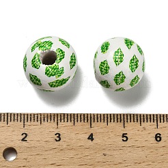 聖パトリックの日シリーズ プリントされたシマウッドヨーロピアンビーズ  リップ  15.5~16x15mm  穴：4mm&nbsp;WOOD-V002-01A