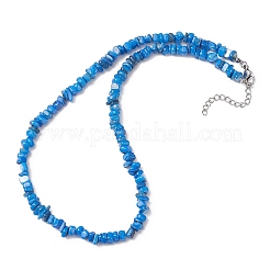 Dyed Natural Freshwater Shell Nuggets Beaded Necklaces&nbsp;NJEW-JN05580-03