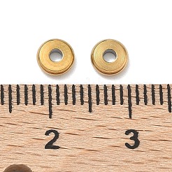 304ステンレススチールスペーサービーズ  イオンプレーティング（ip）  フラットラウンド  18KGP本金メッキ  5x1.5mm  穴：1.6mm&nbsp;X-STAS-Z178-08G-02