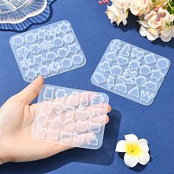 シリコン型3個、3つのスタイル  エポキシ樹脂工芸品作り  星 月 雪 猫 花  ホワイト  85x95mm  1個/スタイル&nbsp;SIMO-CJ0001-03