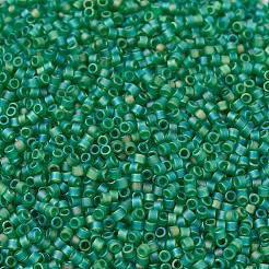 MIYUKIデリカビーズ  シリンダー  日本製シードビーズ  11/0  （db0858)つや消し透明緑色ab  1.3x1.6mm  穴：0.8mm  約10000個/袋  50 G /袋&nbsp;SEED-X0054-DB0858