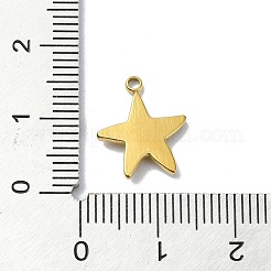 イオンプレーティング（IP）304ステンレスペンダント  18KGP本金メッキ  スター  14x12x2mm  穴：1.5mm&nbsp;STAS-B058-17G-03