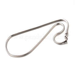 変色しにくい304ステンレススチールのスネークチェーンネックレス  ステンレス鋼色  23.6インチ（59.9cm）  3.2mm&nbsp;LS-STAS-M174-005P-3.2B