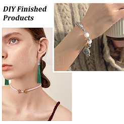 DIYジュエリー作りのパーツキット  合金コードエンドとカニカンを含む  鉄オープン丸カン  アンティークシルバー&nbsp;DIY-ME0001-36