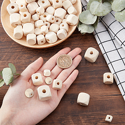 150Pcs 6 Styles Natural Unfinished Wood Beads&nbsp;WOOD-PH0001-92