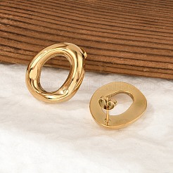 304ステンレススチール製オーバルスタッドピアス  18KGP本金メッキ  31x25mm&nbsp;EJEW-M073-06G