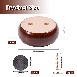 Wood Round Furniture Legs&nbsp;FIND-WH0199-412C