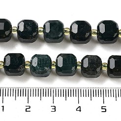 天然石モスアゲートビーズ連売り  ファセットテーブルカットキューブビーズ  シードビーズで  8x8x8mm  穴：1.2mm  約35~36個/連  14.76''~15.16''（37.5~38.5センチメートル）&nbsp;G-NH0010-D01-01