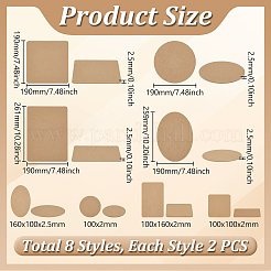 16Pcs 8 Styles Medium Density Fiberboard (MDF) Sheet&nbsp;DIY-UN0006-96