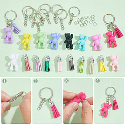 Opaque Acrylic Bear Keychain Making Kits&nbsp;DIY-NB0008-02