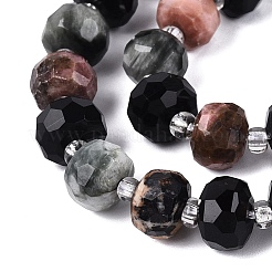 Natural Rhodonite & Eagle Eye & Obsidian Beads Strands&nbsp;G-Q614-03A-02