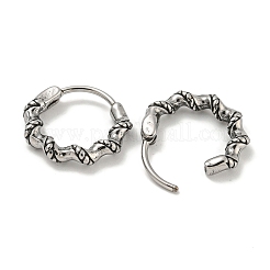 316サージカルステンレスフープピアス  リング  アンティークシルバー  15x3mm&nbsp;EJEW-D096-19G-AS