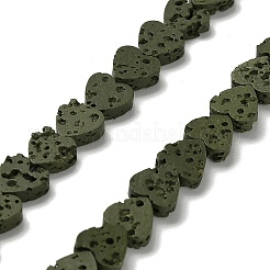 Synthetic Lava Rock Dyed Beads Strands&nbsp;G-R010-01D