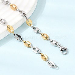 Unisex 304 Stainless Steel Coffee Bean Chain Necklaces&nbsp;NJEW-K305-15GP