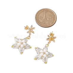 Glass Star Stud Earrings&nbsp;EJEW-MZ00256-03