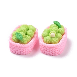 オペーク樹脂カボション  DIYアクセサリー  レイシ  芝生の緑  23.5x16x12.5mm&nbsp;RESI-G029-B02