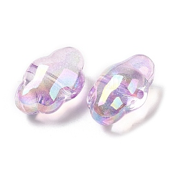 UVメッキ透明レインボー虹色アクリルビーズ  雲  プラム  26x17x13mm  穴：2.1mm&nbsp;OACR-C016-31D