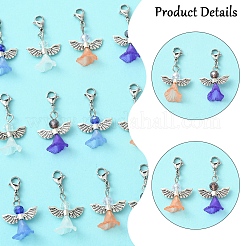 16Pcs 4 Colors Angel Glass Acrylic Pendants&nbsp;HJEW-FS00015