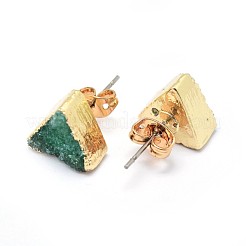 Natural Druzy Quartz Crystal Stud Earring&nbsp;EJEW-F173-E07-G