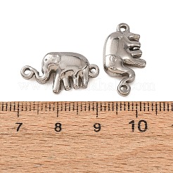 304ステンレススチールコネクタチャーム  象のリンク  ステンレス鋼色  11x20x4mm  穴：1.2mm&nbsp;SA-CBA4160-05B-P