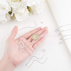 DIYイヤリング作成キット  キュービックジルコニアポインテッドバックペンダントを含む  304ステンレススチールイヤリング金具  多面カット  フラットラウンド  透明  ペンダント：4mm / 6mm / 8mm / 10mm  穴：1mm  16個/セット&nbsp;DIY-UN0001-73