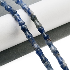 天然ブルースポットジャスパービーズ連売り  竹の共同  12x5x4mm  穴：1mm  約32個/連  14.96''（38センチメートル）&nbsp;G-Q178-A16-01