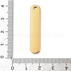 304ステンレスペンダント  楕円形のチャーム  艶出し  イオンプレーティング（ip）  ゴールドカラー  37.5x8x2mm  穴：1.8mm&nbsp;SA-E001-09G