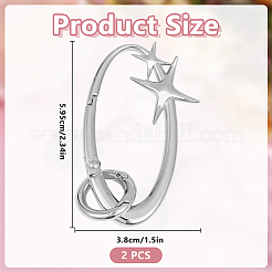 4Pcs 2 Styles Zinc Alloy Spring Gate Rings&nbsp;FIND-DR0002-14