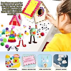 1150Pcs Pom Pom Yarn Pom Pom Balls and Wiggle Googly Eyes Cabochons&nbsp;DIY-YW0012-27