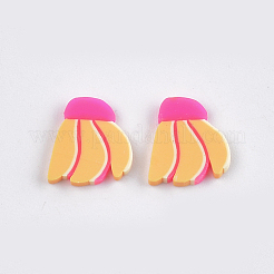 手作り樹脂粘土ネイルパーツ  ファッションネイルケアカボション  バナナ  きいろ  9~12x8~10x1~2mm&nbsp;CLAY-T015-13