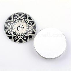 Yoga Theme Glass Cabochons&nbsp;GGLA-L011-25mm-28