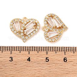 Brass Micro Pave Clear Cubic Zirconia Pendants&nbsp;KK-S389-13G
