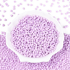 焼付塗装ガラスシードビーズ  多面カットハート  プラム  3.5x4.5x4.5mm  穴：1mm  約7620個/ポンド&nbsp;SEED-N007-30J