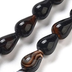 Natural Striped Agate/Banded Agate Dyed & Heated Beads Strands&nbsp;G-B106-A16-02