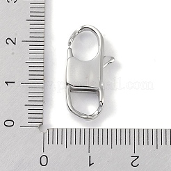 変色しにくい316サージカルステンレススチール製ロブスタークラスプ、手磨き仕上げ  ステンレス鋼色  22x11x4mm  穴：5.5x6mm&nbsp;STAS-P362-39P-02