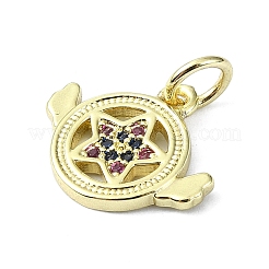 Brass Micro Pave Colorful Cubic Zirconia Pendants&nbsp;KK-H475-19G-07