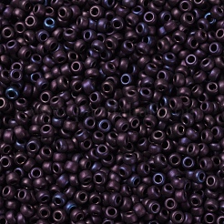 MIYUKIラウンドロカイユビーズ  日本製シードビーズ  11/0  （rr2005)マットメタリックダークラズベリーアイリス  11/0  2x1.3mm  穴：0.8mm  約1100PCS /ボトル  10 G /ボトル&nbsp;SEED-JP0008-RR2005